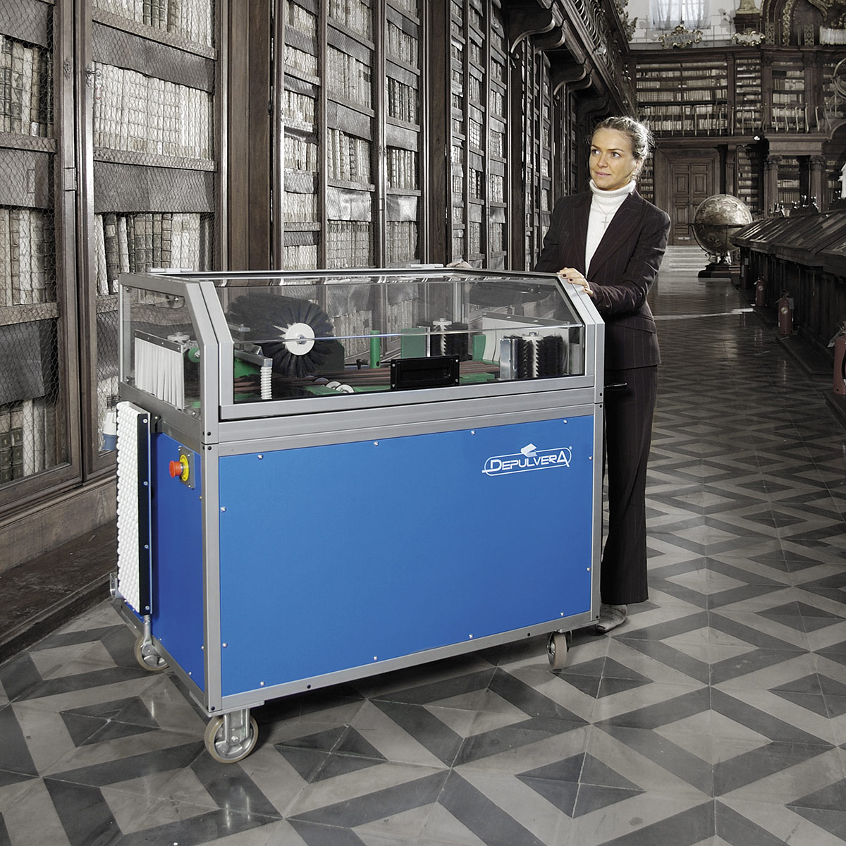 depulvera book cleaning machine with operator safety