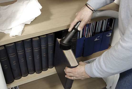 Dust removal from old books